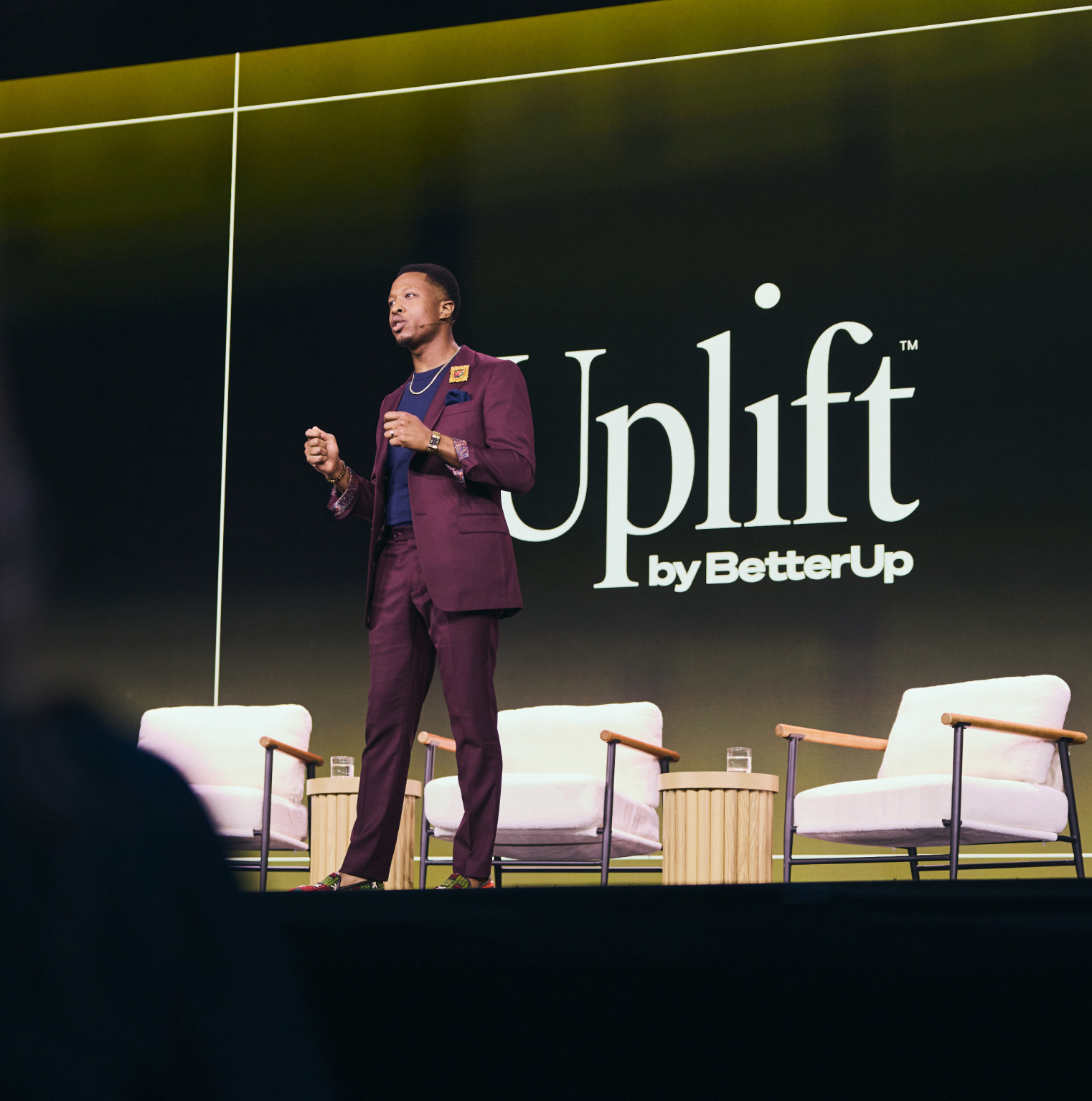 Chad Rochkind on stage at Uplift